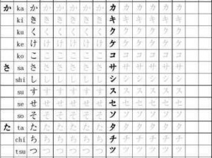 日本原装进口校花日语五十音图字帖