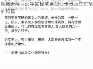 笑破天际：汉字揭秘渣男如何步步为营过招的秘籍