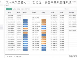 成人永久免费 crm，功能强大的客户关系管理系统