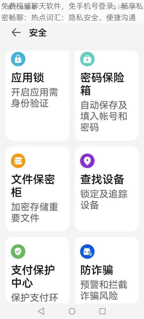 免费视频聊天软件，免手机号登录，畅享私密畅聊：热点词汇：隐私安全、便捷沟通