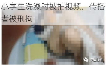 小学生洗澡时被拍视频，传播者被刑拘