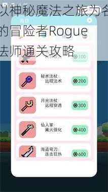 以神秘魔法之旅为名的冒险者Rogue法师通关攻略