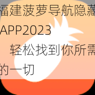 福建菠萝导航隐藏 APP2023：轻松找到你所需的一切