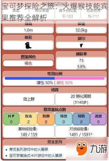 宝可梦探险之旅：火爆猴技能宾果推荐全解析