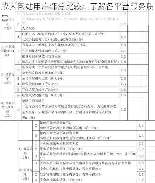 成人网站用户评分比较：了解各平台服务质量