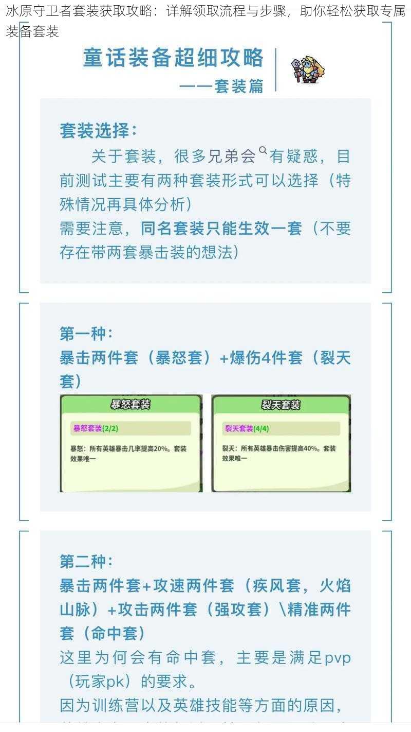 冰原守卫者套装获取攻略：详解领取流程与步骤，助你轻松获取专属装备套装