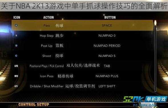 关于NBA 2K13游戏中单手抓球操作技巧的全面解析