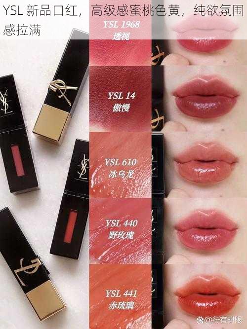 YSL 新品口红，高级感蜜桃色黄，纯欲氛围感拉满