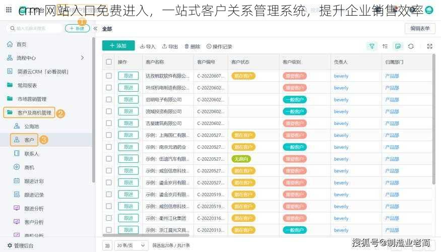 crm 网站入口免费进入，一站式客户关系管理系统，提升企业销售效率